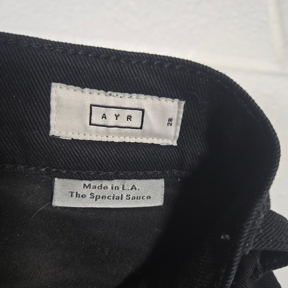 AYR The Special Sauce Organic Cotton Black Pants 28x32 Wide Leg High Rise Office - Picture 6 of 7